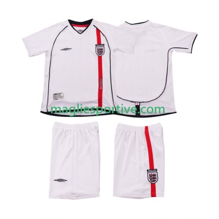 Completo Calcio Inghilterra Retro Bambino Divisa Prima 2002